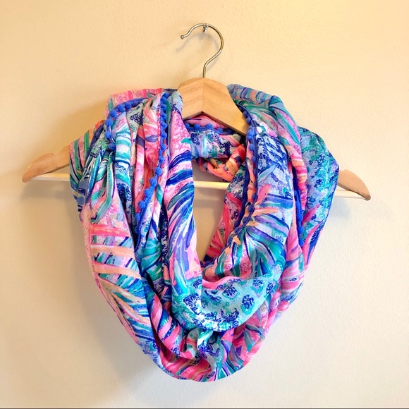Lilly Pulitzer Accessories - Lilly Pulitzer Circle Scarf w/ Pom Pom trim